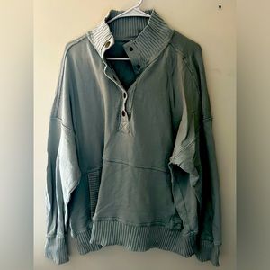 Women’s Aerie half button/snap down sweatshirt dusty blue size large